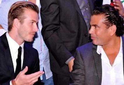 عمرو دياب ودايفيد بيكهام يجتمعان في أبو ظبي   